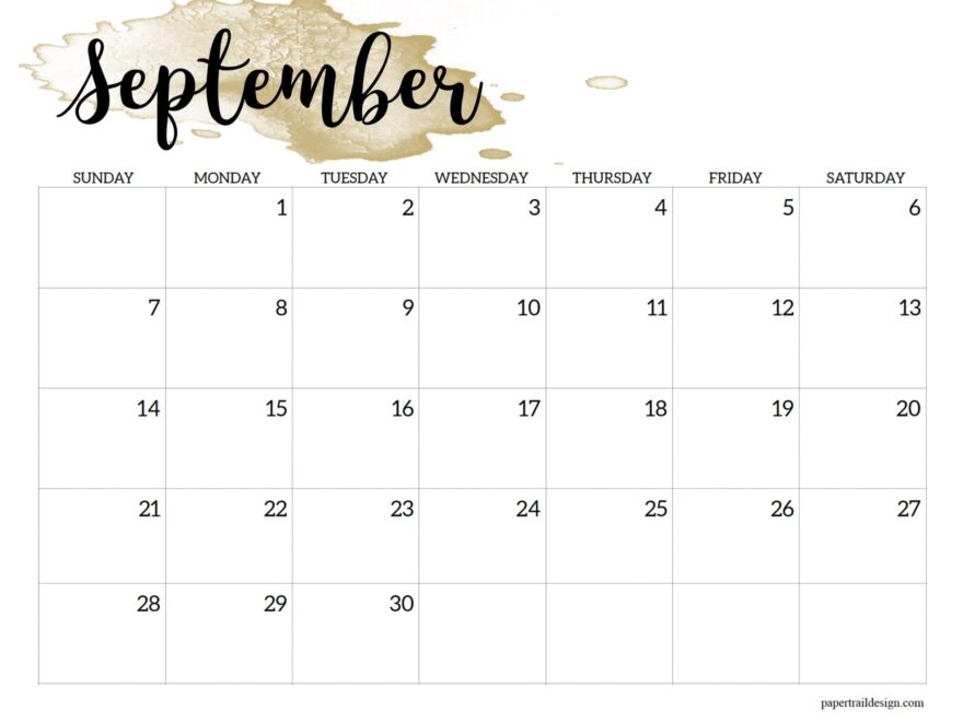 2025 Calendar Printable Watercolor Paper Trail Design