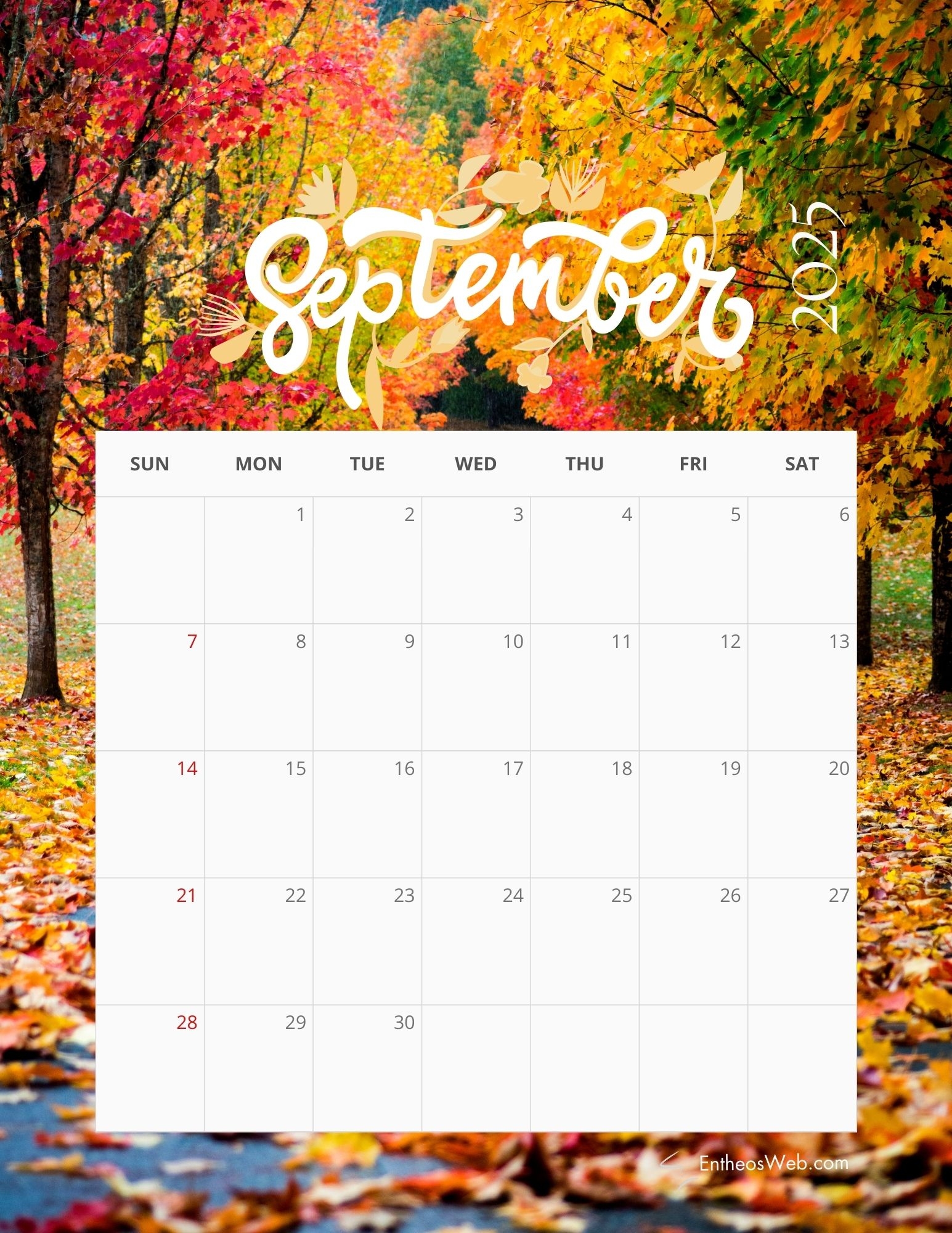 Blank September Calendars 2025