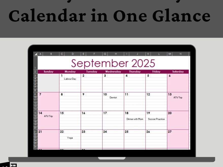 2025 Monthly Calendar Template Excel Monthly Calendar Template Editable Monthly Planner Template Monthly Calendar Excel Calendar Template Etsy