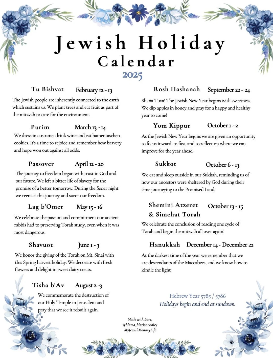 September 2025 Calendar With Jewish Holidays