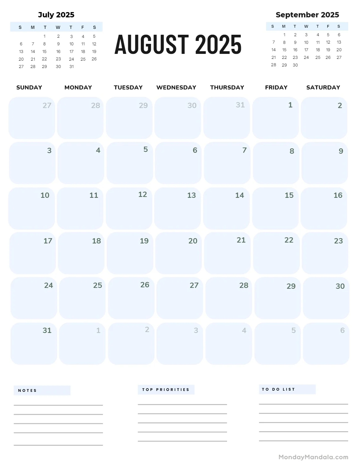 August 2025 Calendar 52 Free PDF Printables 