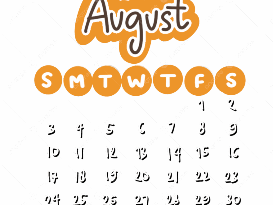 August 2025 Calendar Design Cute Printable Transparent August 2025 2025 Calendar August Calendar PNG Transparent Clipart Image And PSD File For Free Download