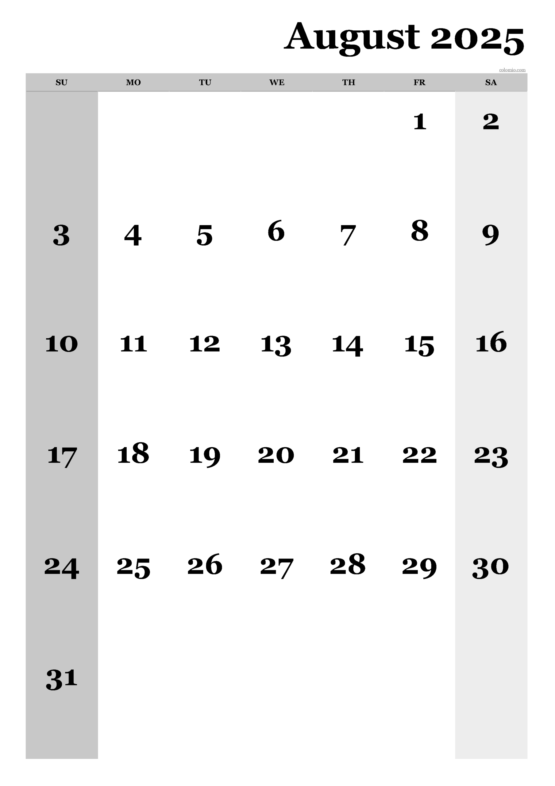 August 2025 Calendar Free Printable PDF XLS And PNG Www colomio