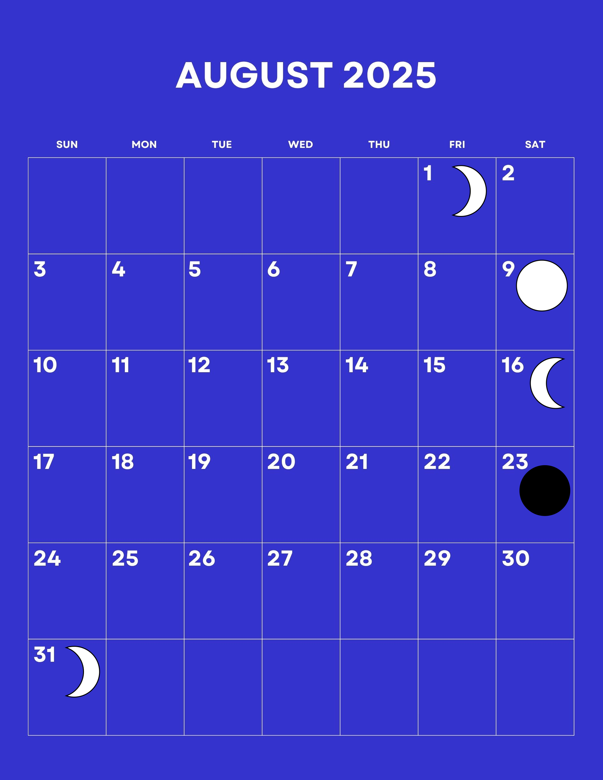 August 2025 Calendar My Calendar Land