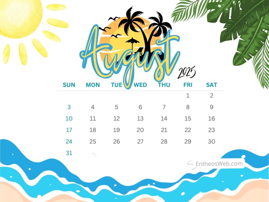 August 2025 Calendar Printables EntheosWeb
