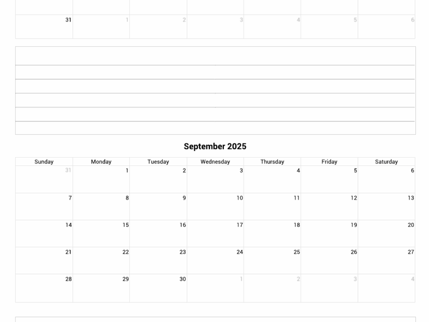 August And September 2025 Calendar Custom Calendar Maker
