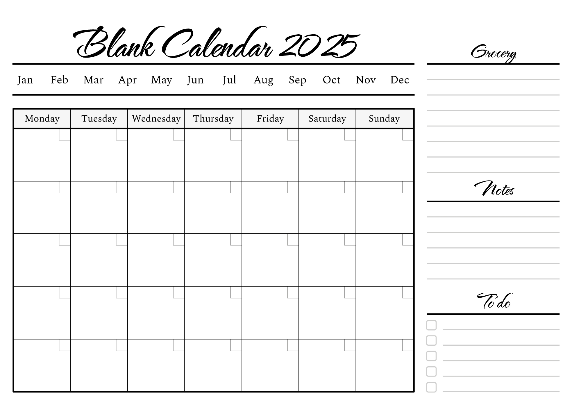 Blank Calendar Pages For September 2025