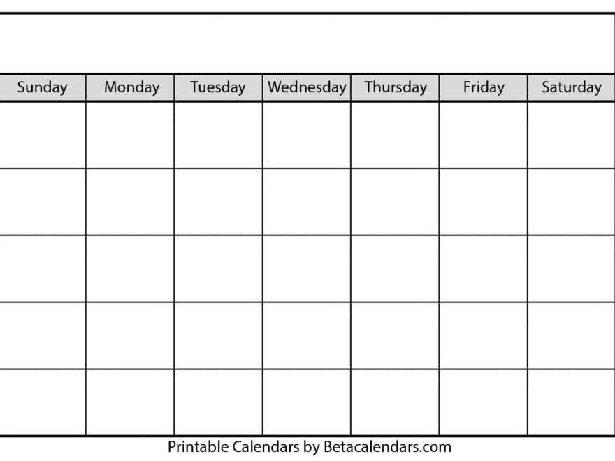 Blank Calendars 2025 Free Printable