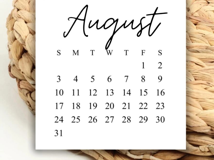 DIGITAL 2025 August Square Calendar Printable Digital Download For Wedding Save The Dates And Wedding DIY 2025 Print Out Calendar Weekdays Etsy