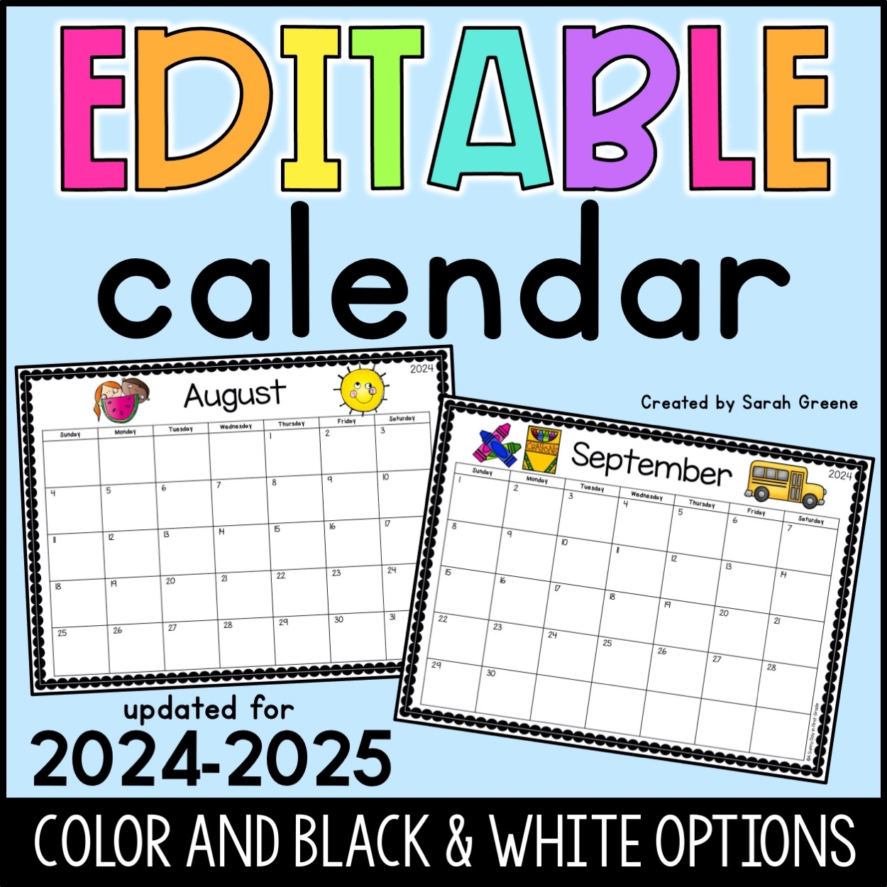 Sept Blank Calendar 2025