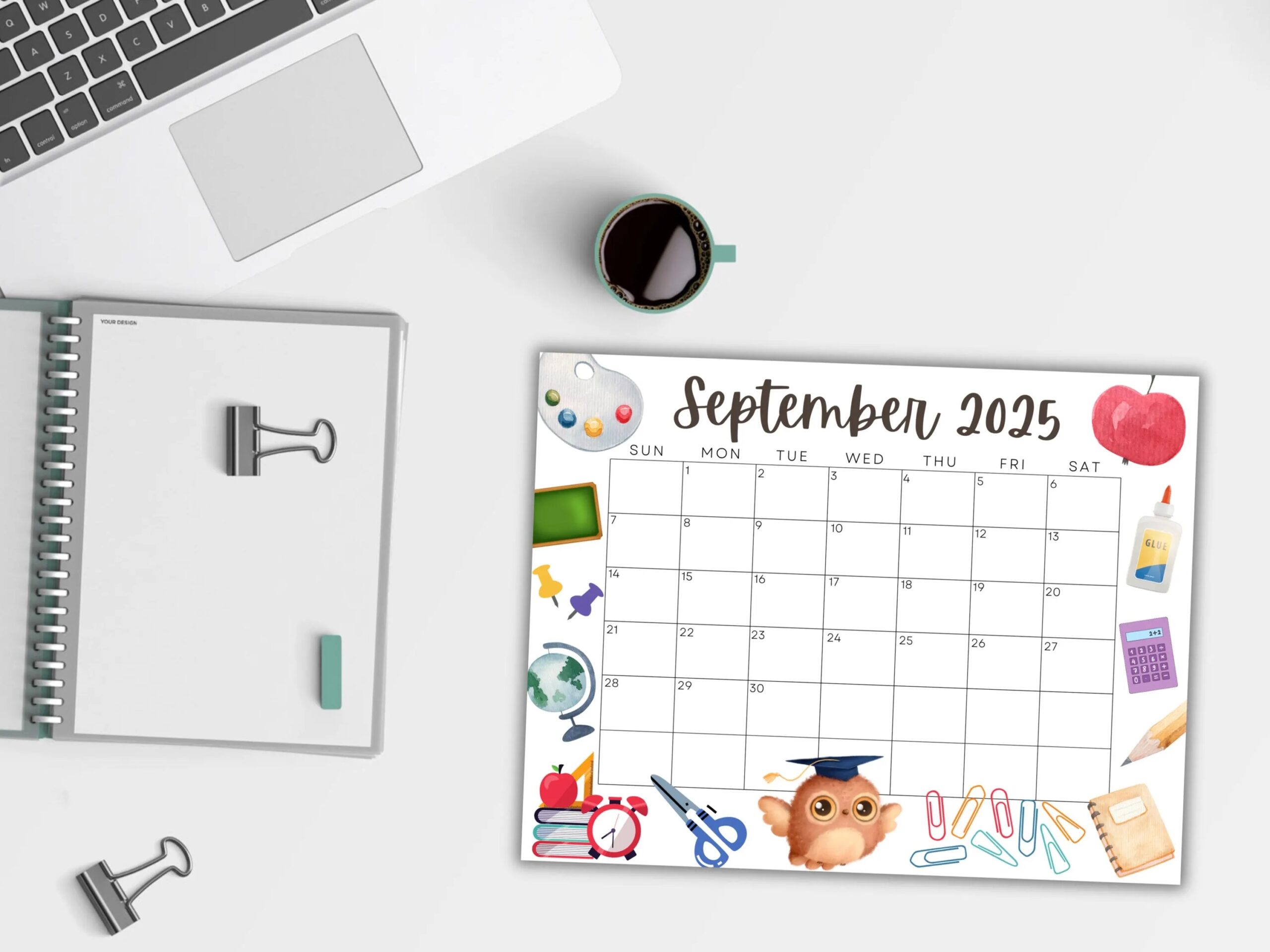 Editable September 2025 Calendar Printable School Calendar Colorful Back To School Fall Calendar Classroom Calendar School Schedule Etsy
