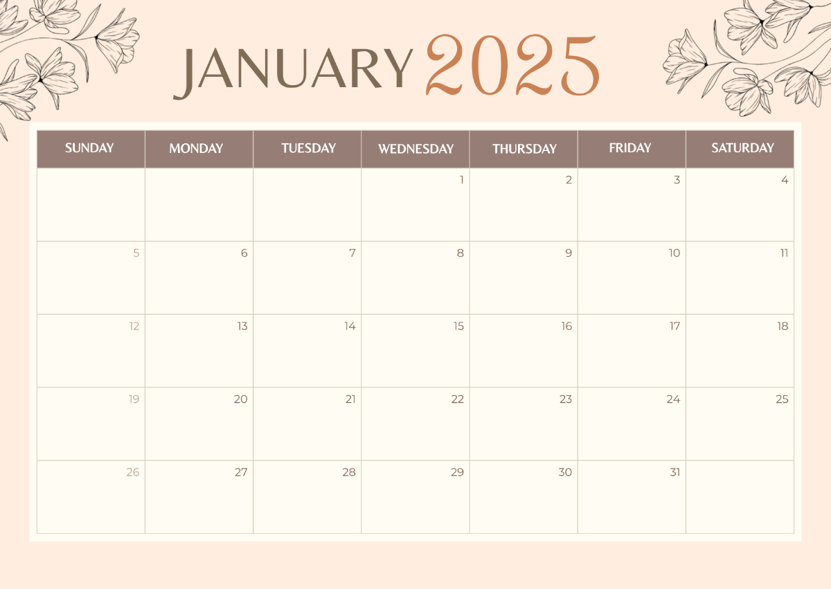 Blank September 2025 Calendar Template