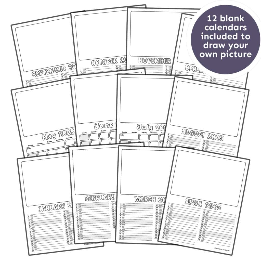 Blank Printable August 2025 Calendar