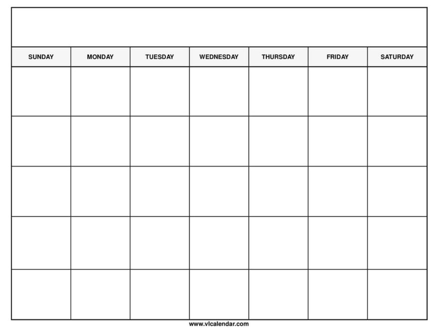 Free Printable Blank Calendar Template