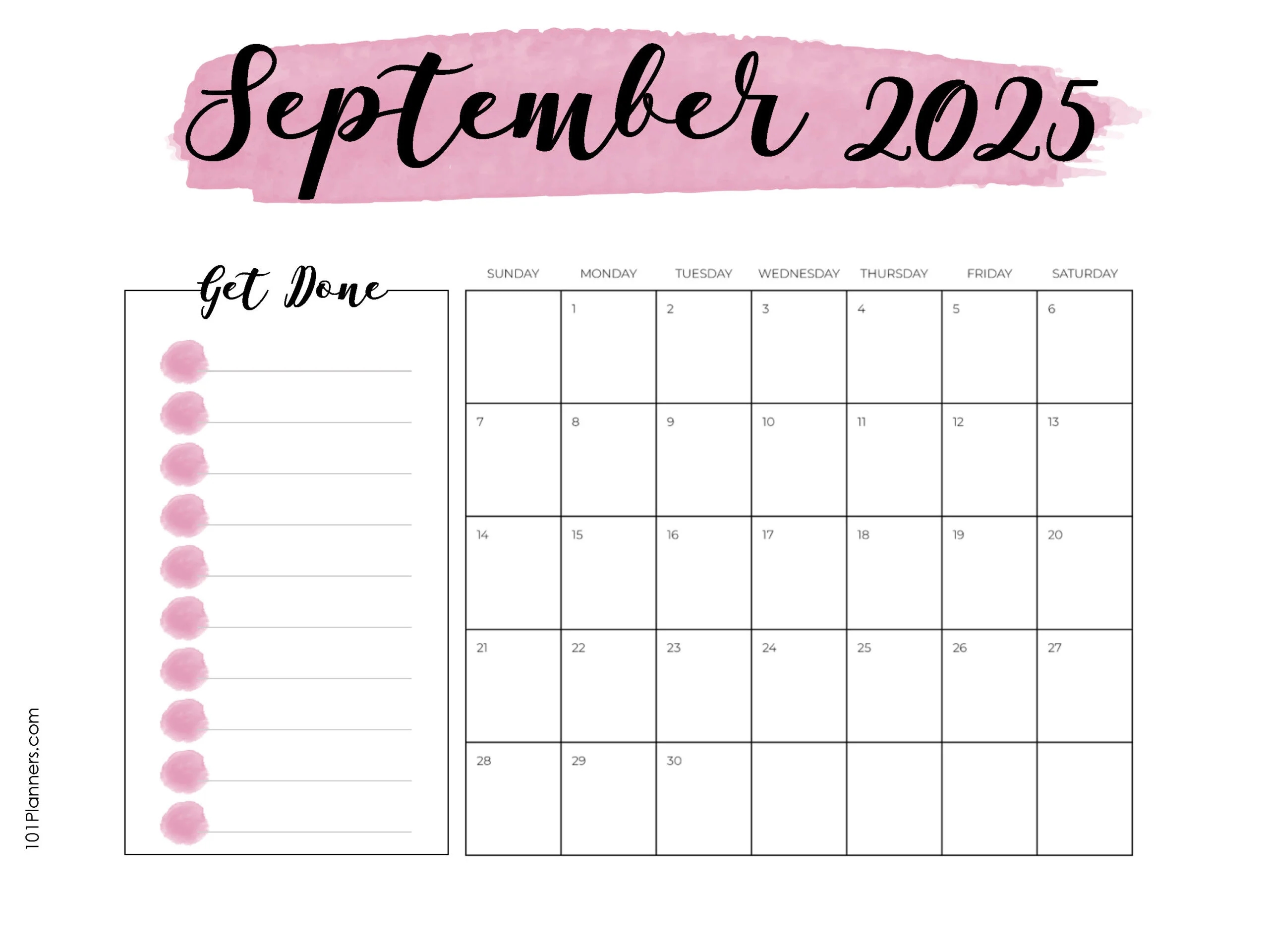 Blank Calendar 2025 September Weekly