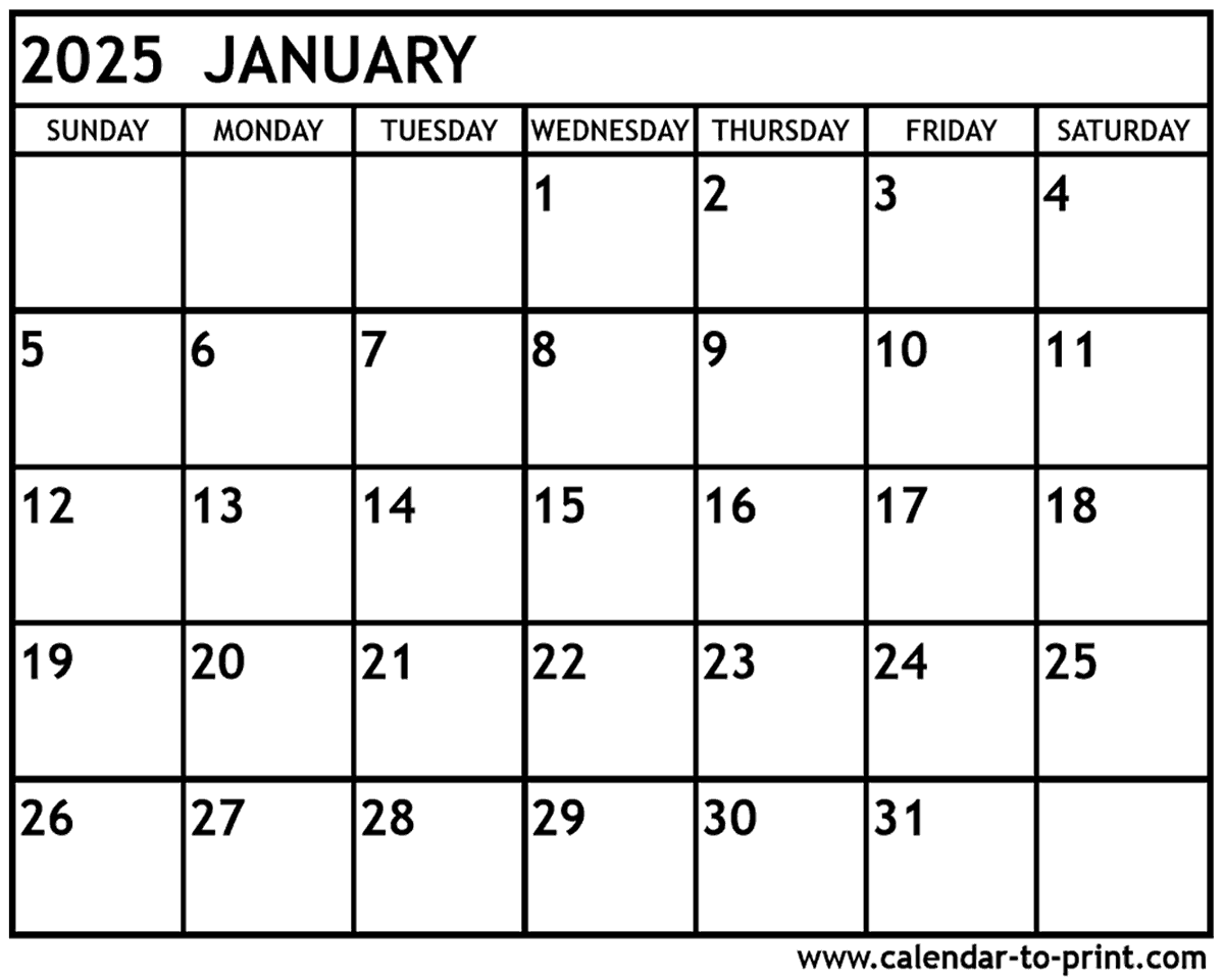 Blank Printable Calendar For August 2025