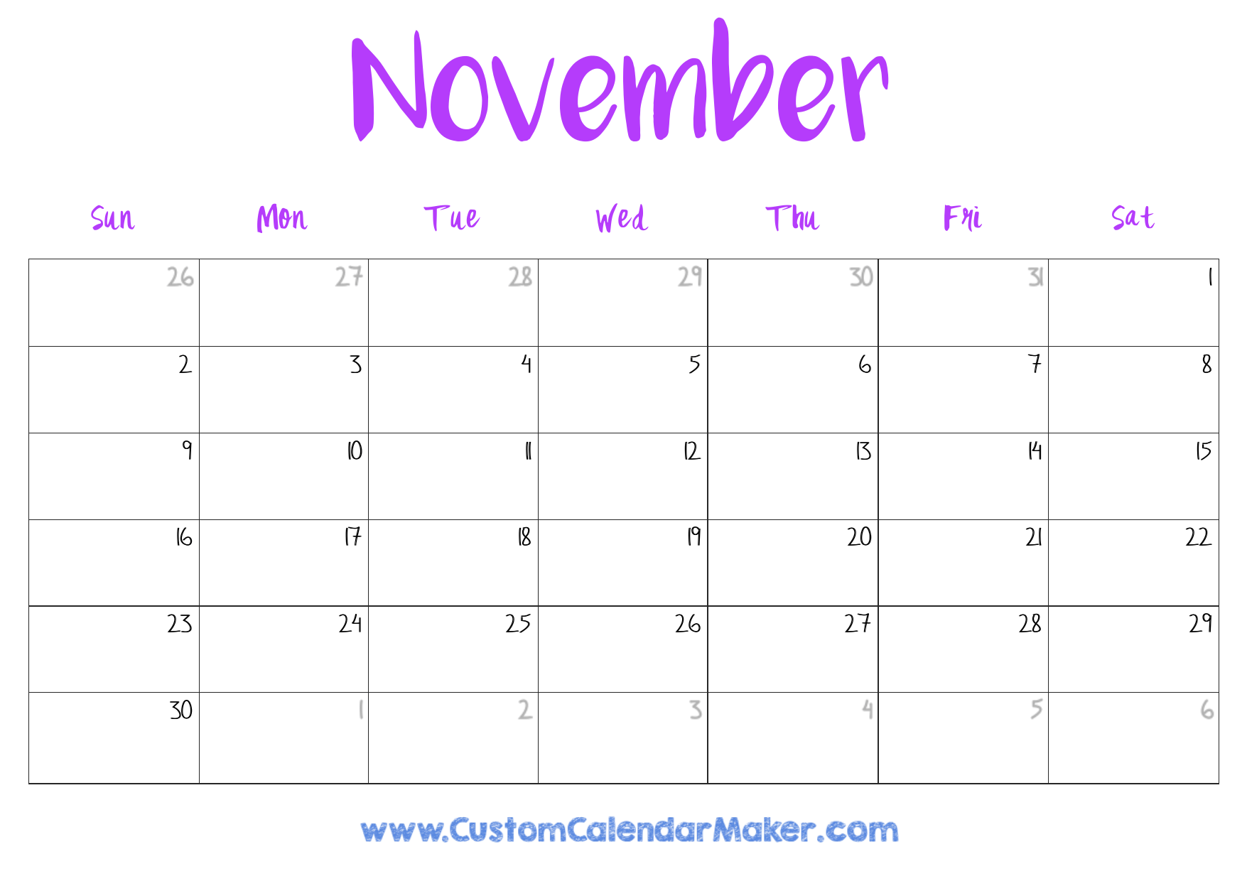 September 2025 Blank Calendar Page