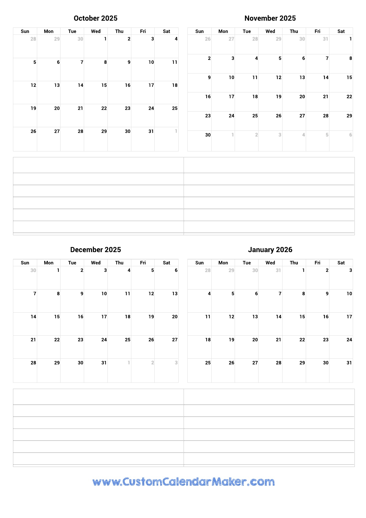Blank Sept Calendar 2025