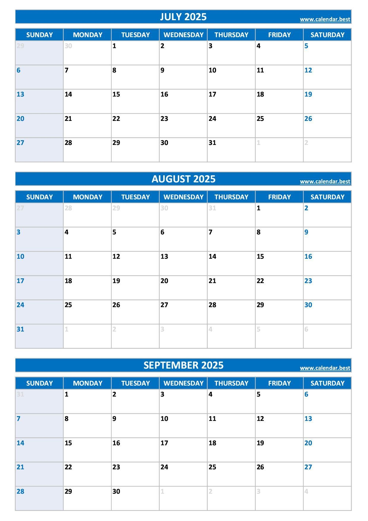 Blank Calendar Blank Calendar Sept 2025