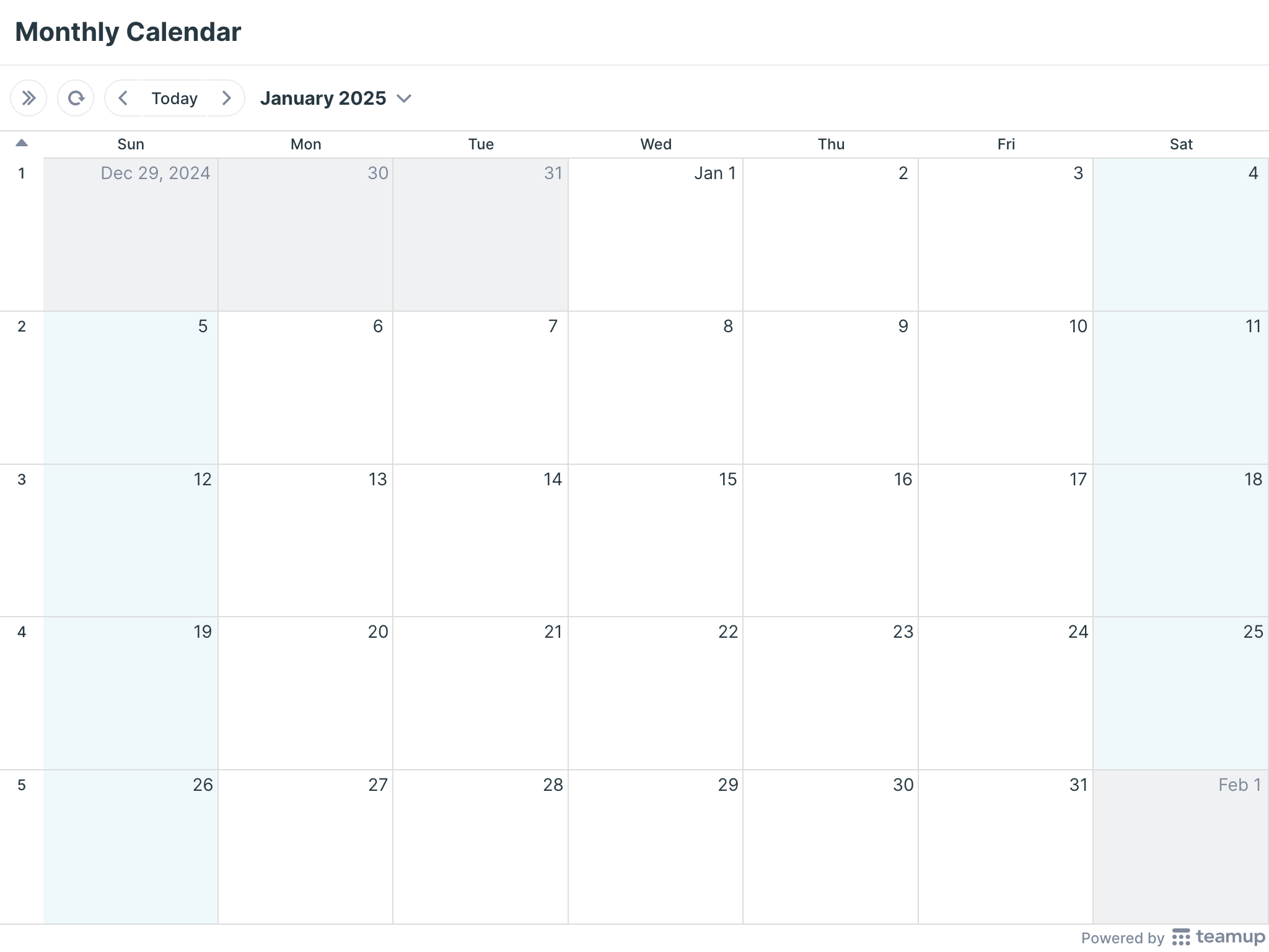 Printable Blank Calendar Teamup