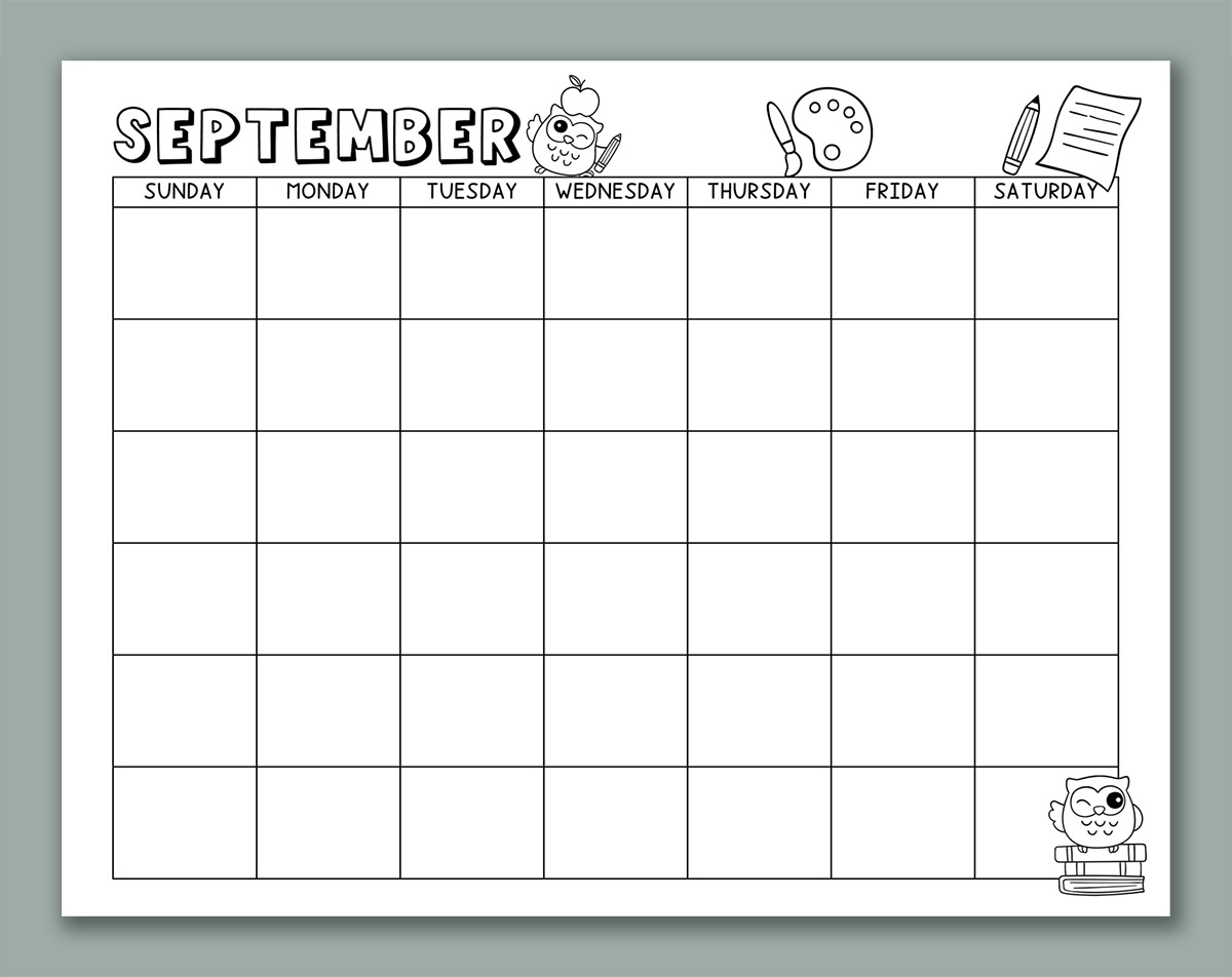 Blanks September 2025 Calendar
