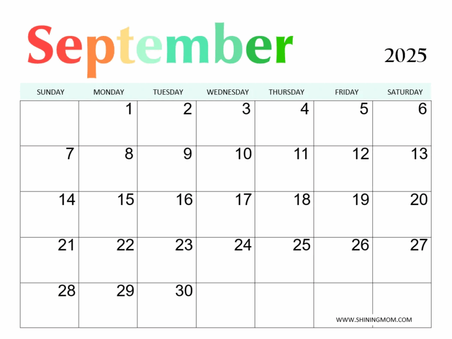 September 2025 Calendar 50 Beautiful Free Printables