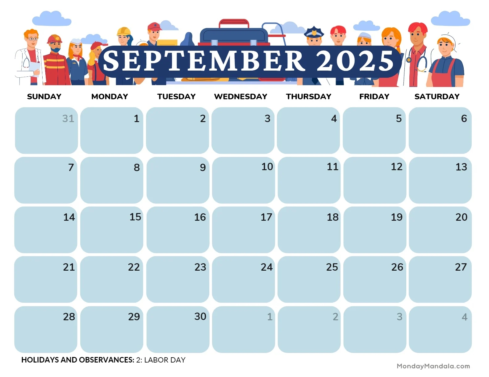 September 2025 Calendar Grab Calendar