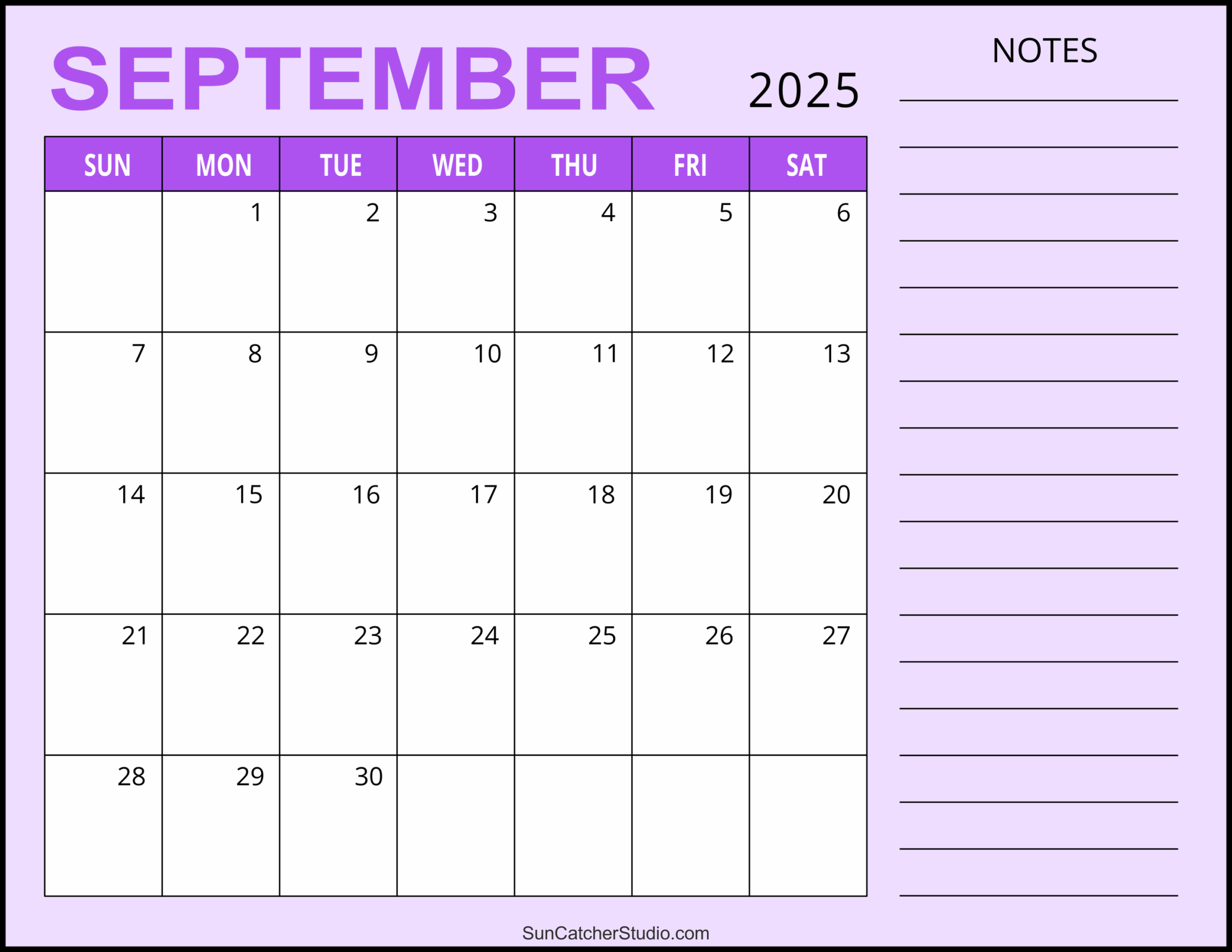 A Blank Calendar For September 2025