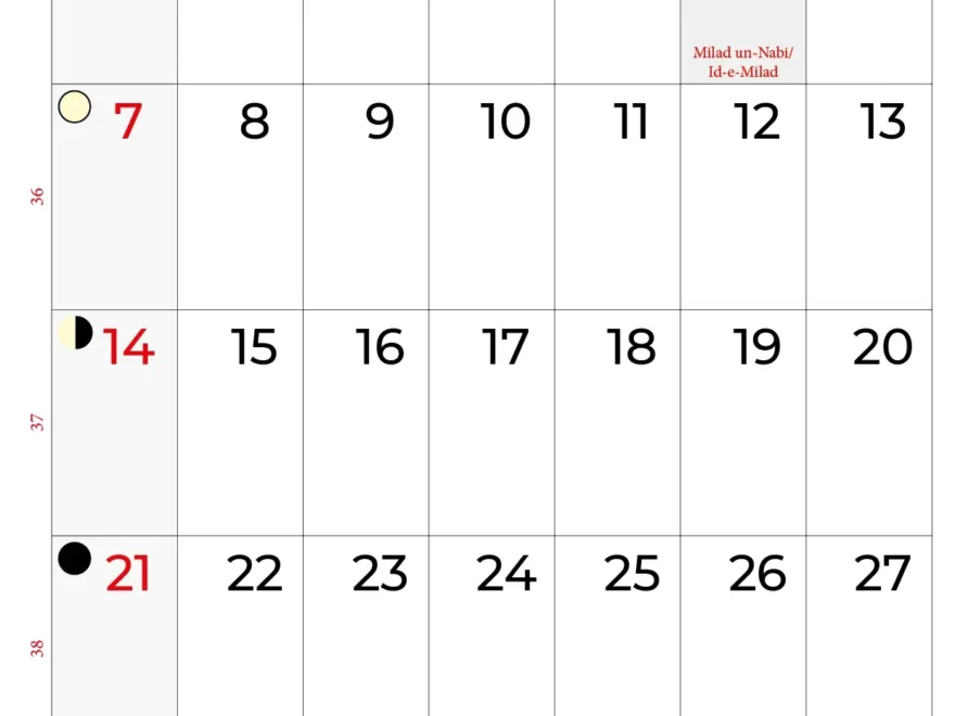 September 2025 Calendar India