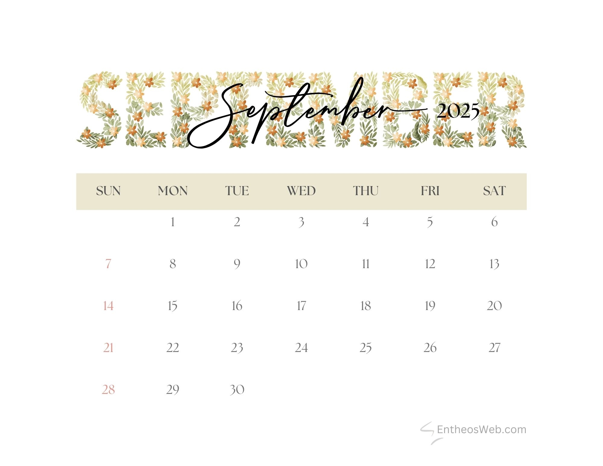 Blank Calendar September 2025 October 2025