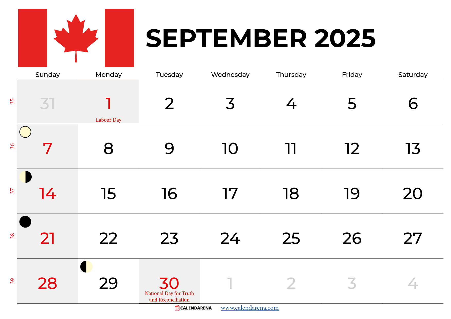 Blank Calendars Septembert 2025