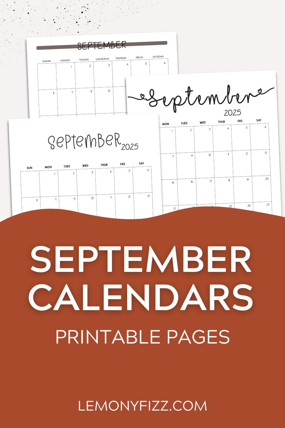 September 2025 Monthly Printable Calendar