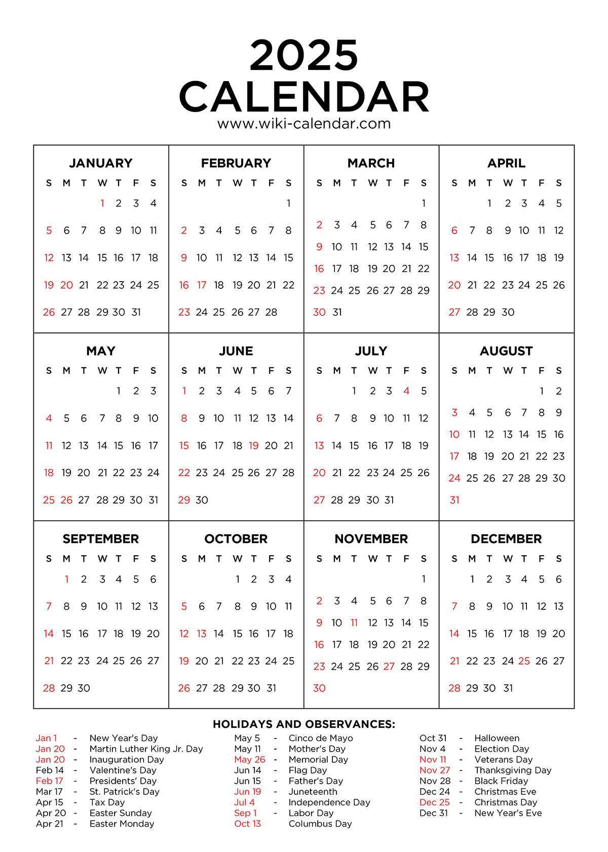 Blank A4 Calendar 2025 September