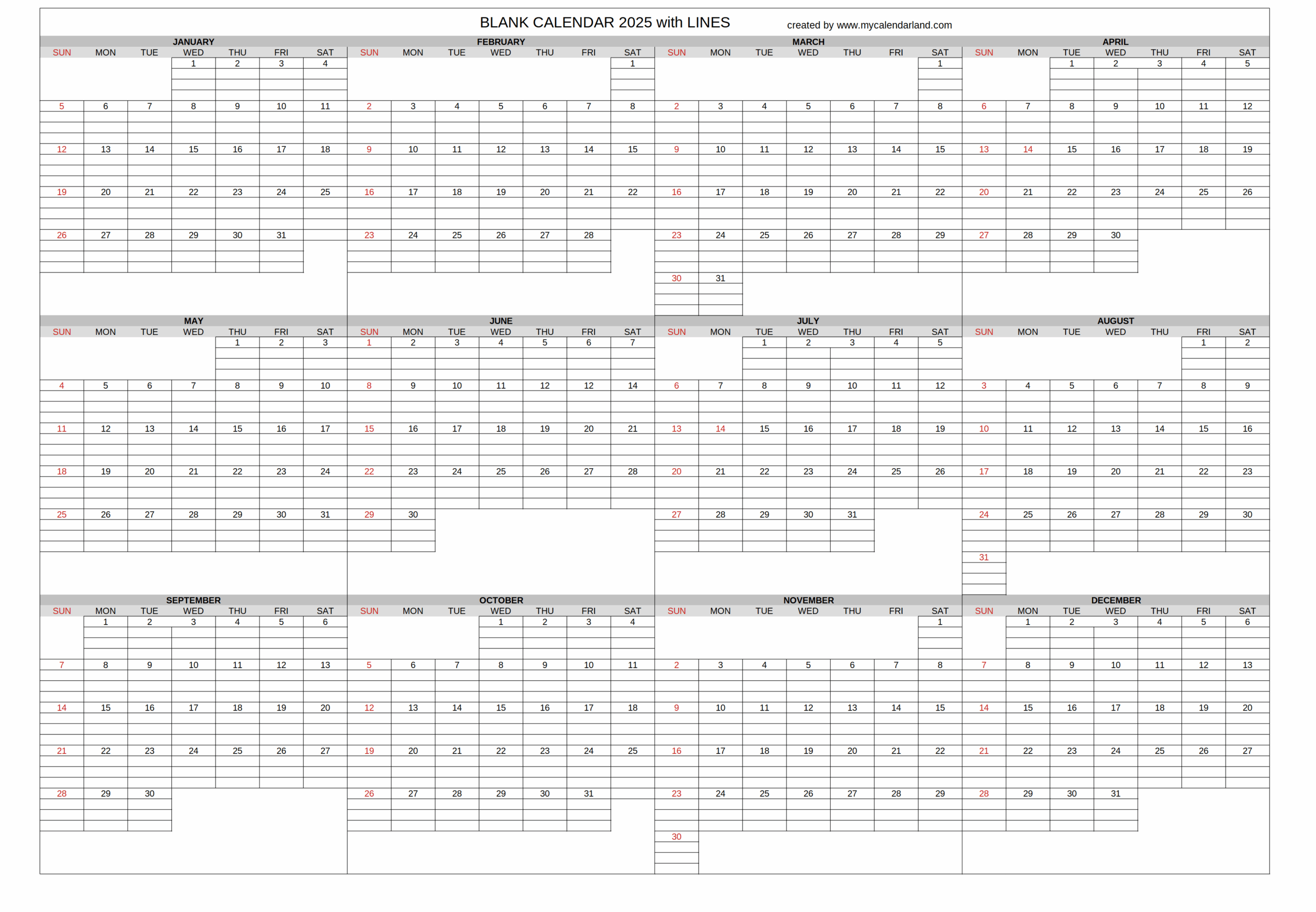 September 2025 Blank Training Calendar