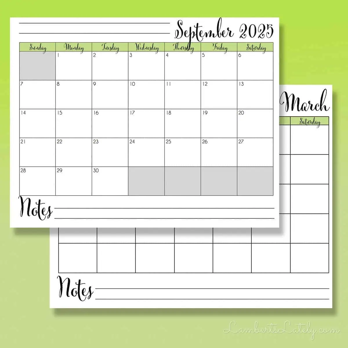 12 Free Printable Calendars For 2025 Lamberts Lately