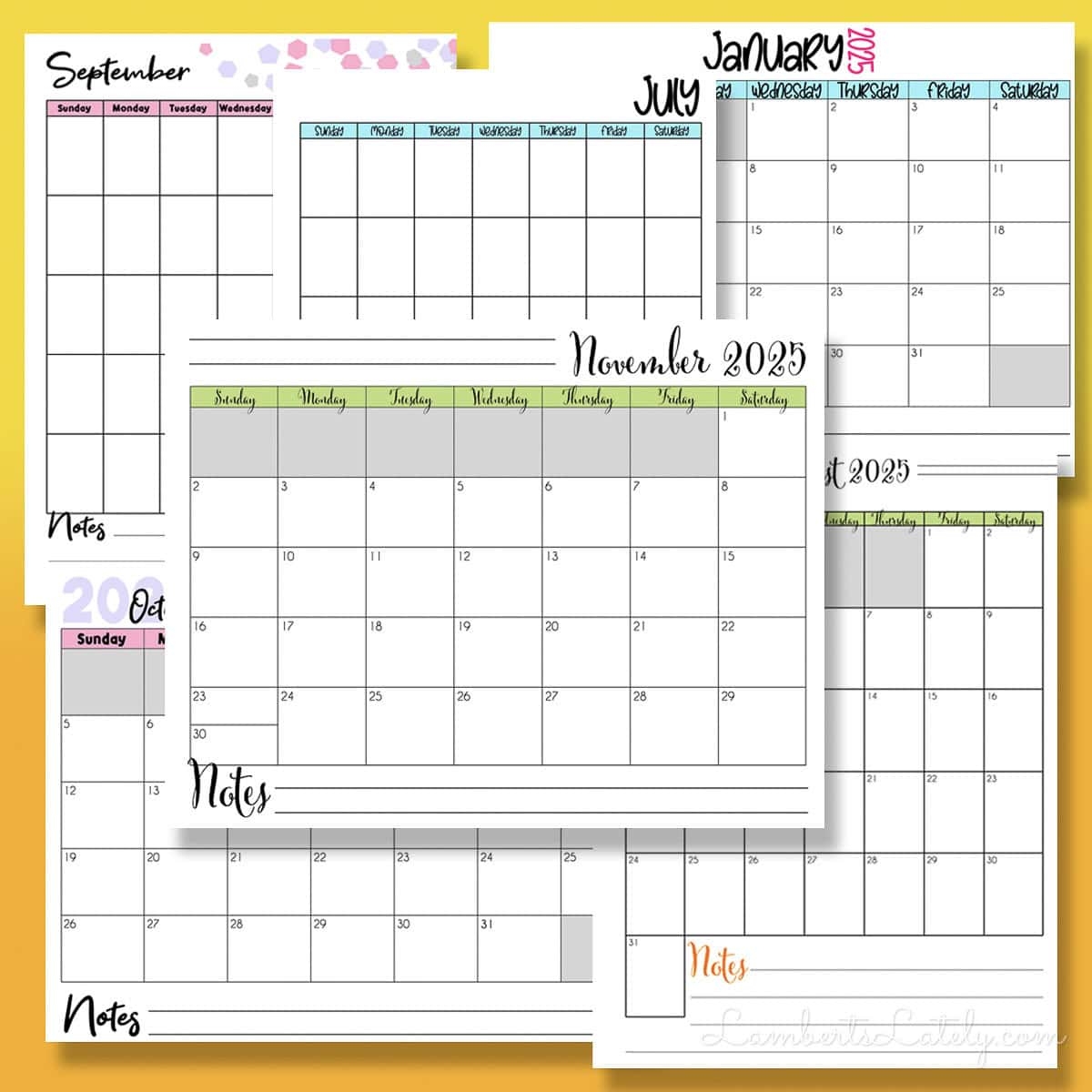 12 Free Printable Calendars For 2025 Lamberts Lately