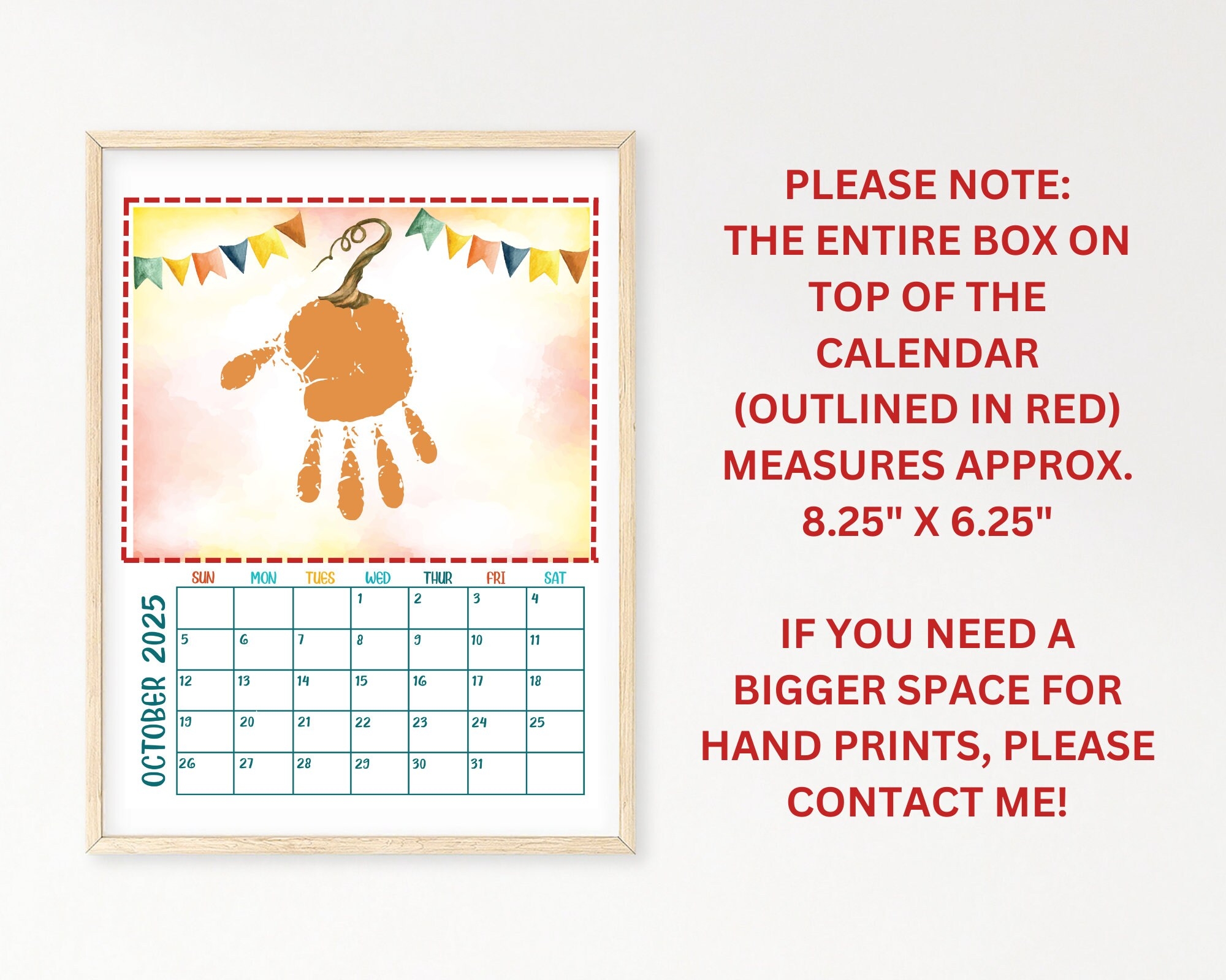 2025 12 Month Handprint Calendar DIY Kid Toddler Baby Craft Calendar Handprint Kids Memory Book Handprint Art Bundle 2025 Kids Calendar Etsy