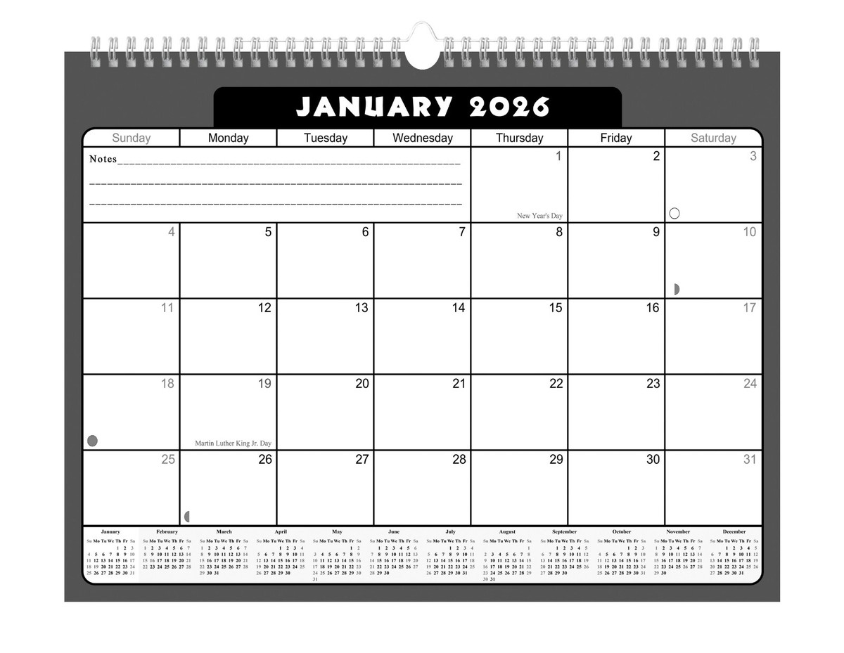 2025 2026 Monthly Spiral Bound Wall Desk Calendar 18 Months Edition 031 EBay