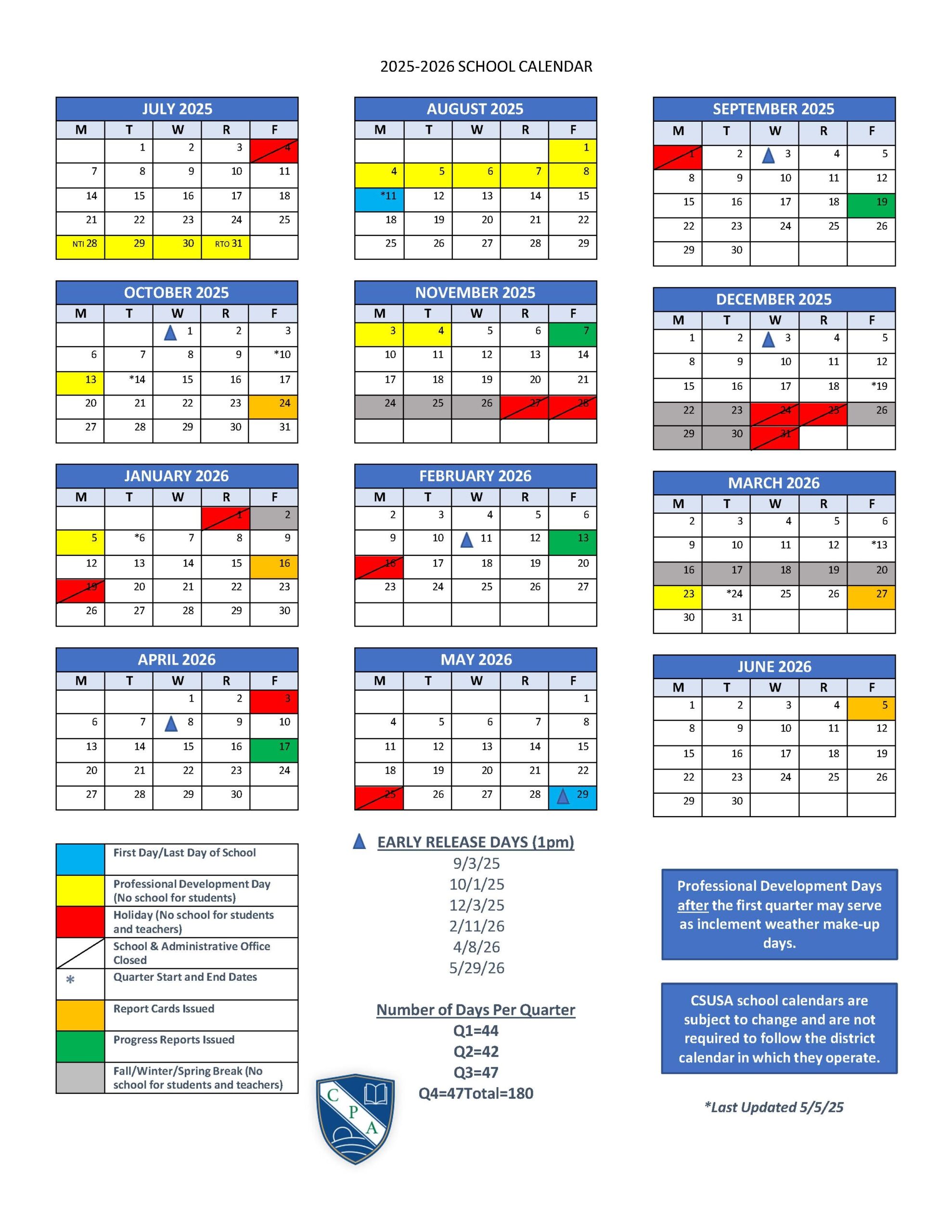 Blank School Calendar 2025 To 2026