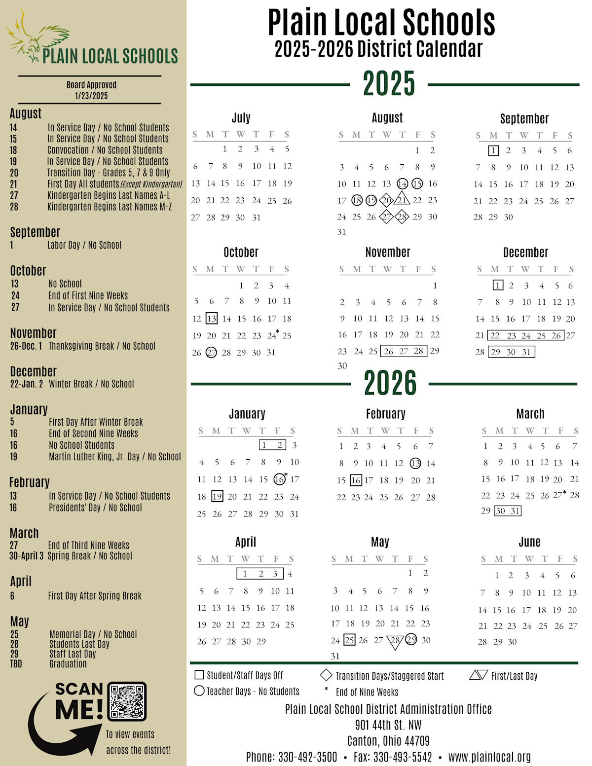 2025 2026 School Calendar Post Detail