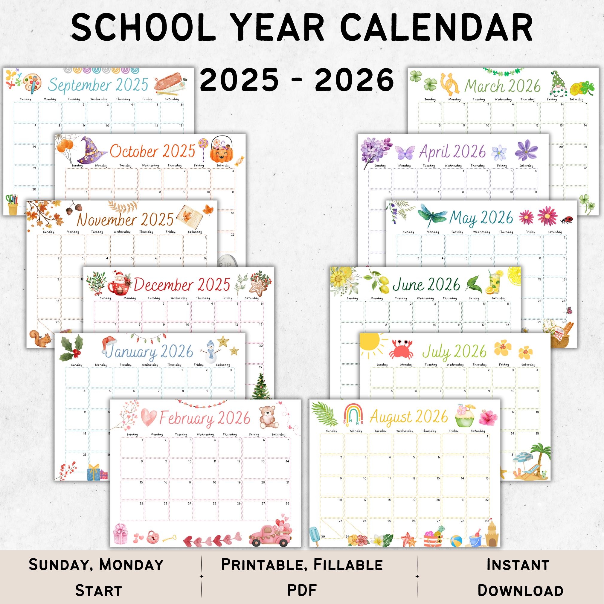 Blank Calendar 2025 School Month