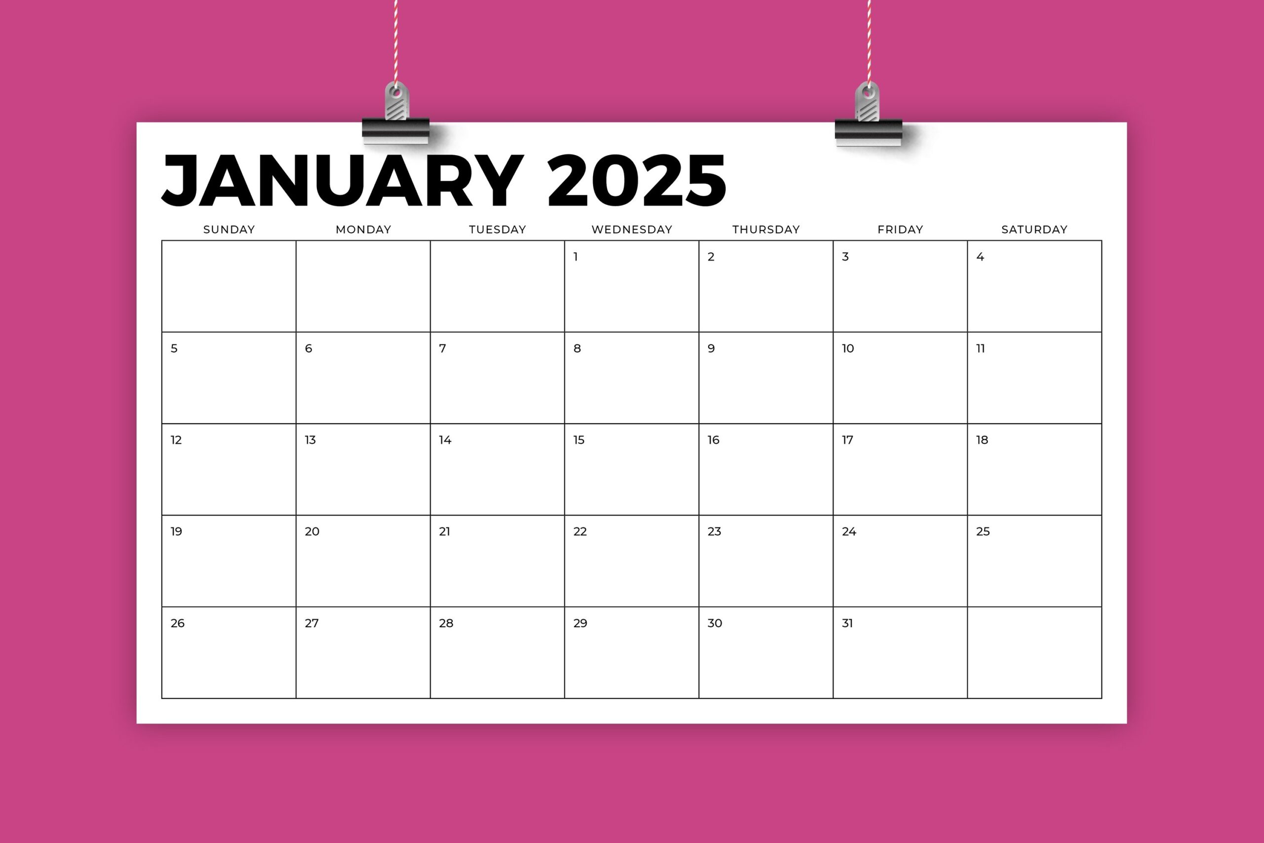 2025 8 5 X 14 Inch Calendar Template 4375209 