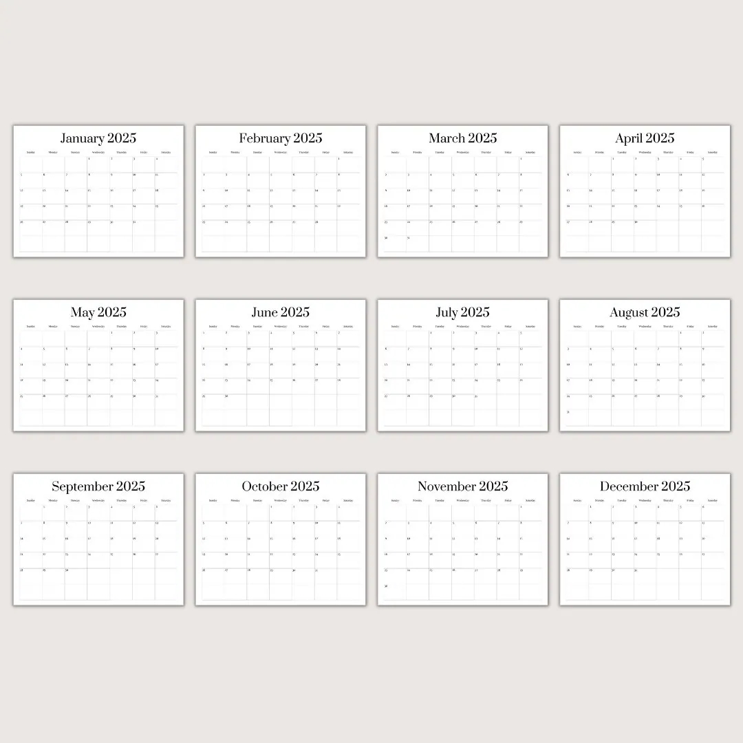 Blank 2025 3 Month Calendar