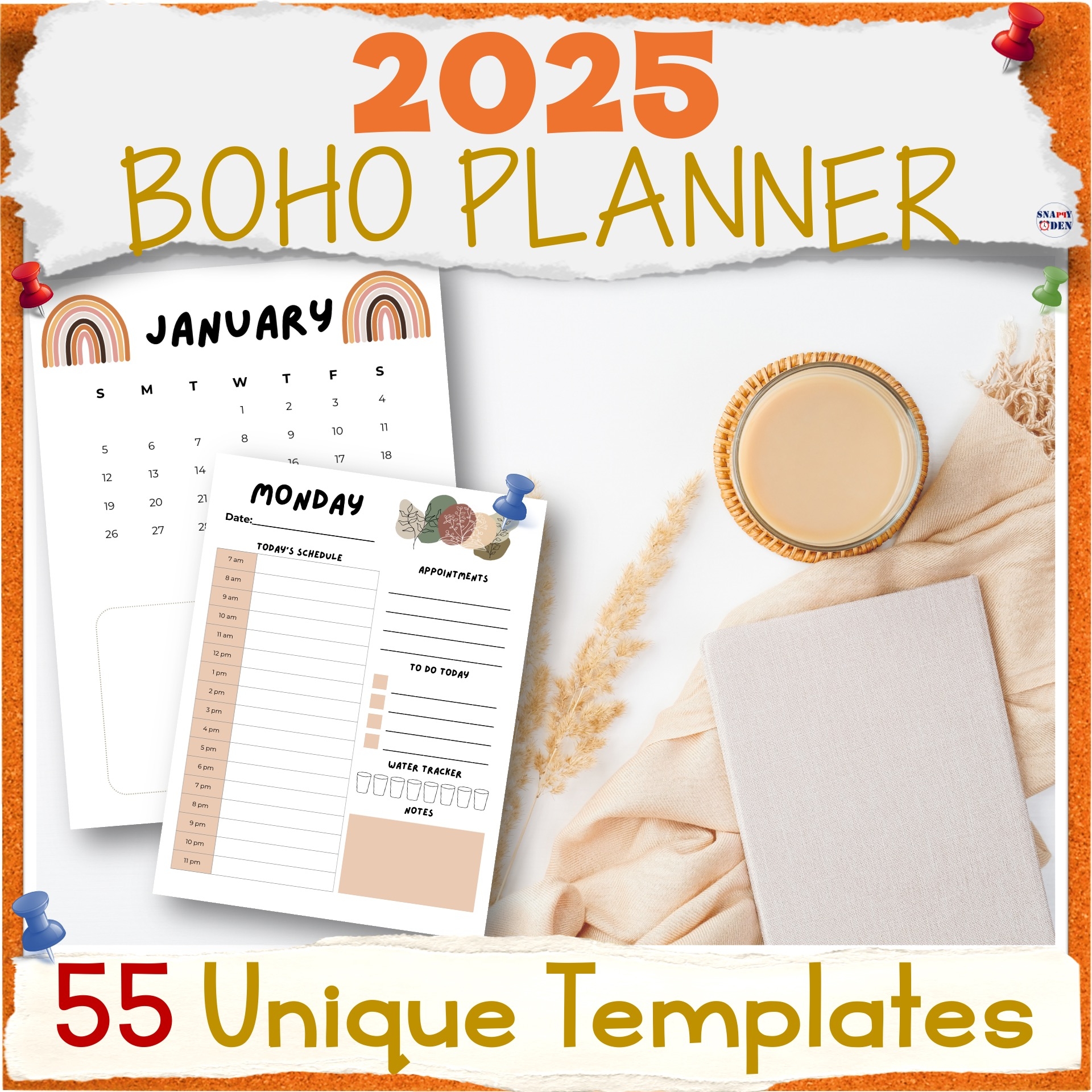 2025 Boho Planner Printable Monthly Calendar Daily Plan Book Journal Templates Made By Teachers 2025 Boho Planner Printable Monthly Calendar Daily Plan Book Journal Templates Made By Teachers