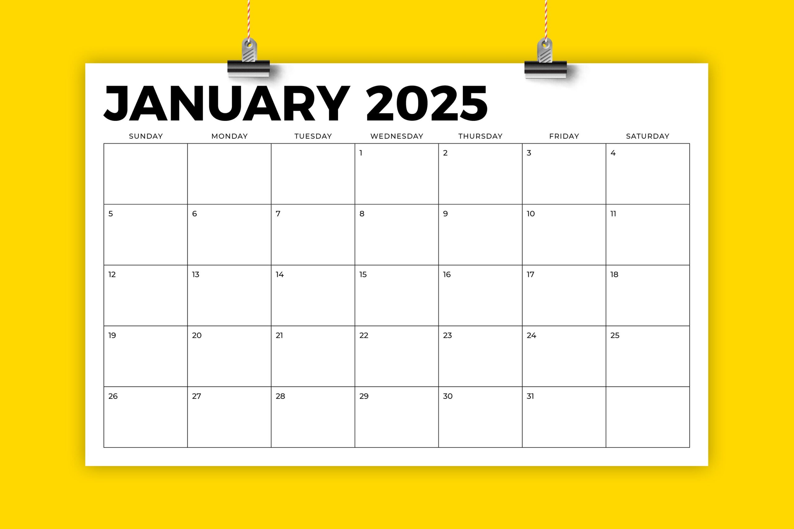 2025 Bold 11 X 17 Inch Calendar Template By Running With Foxes TheHungryJPEG