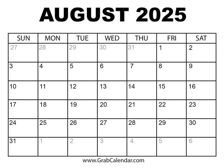 2025 Calendar Grab Calendar