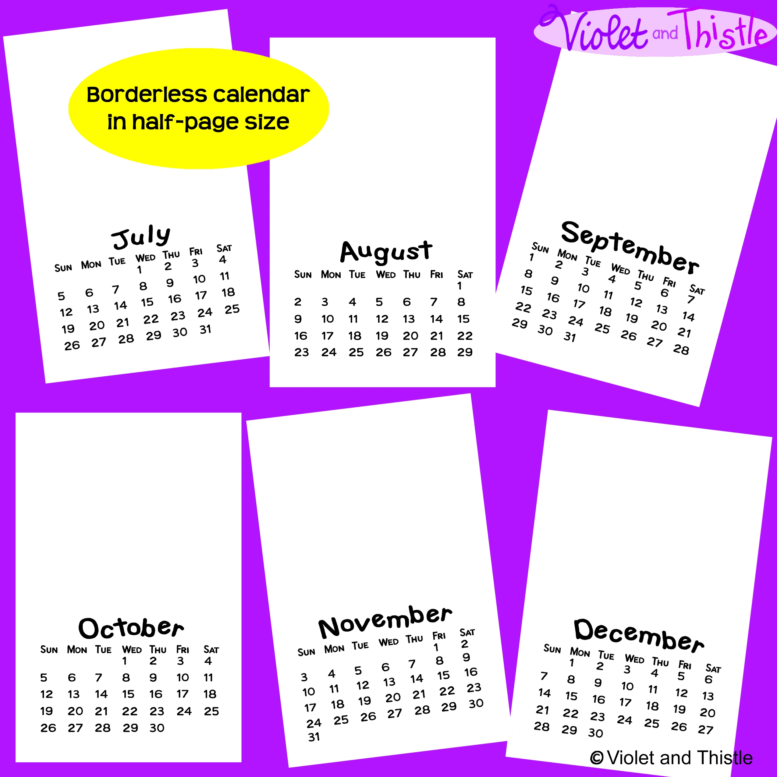 2025 Calendar Pages Blank