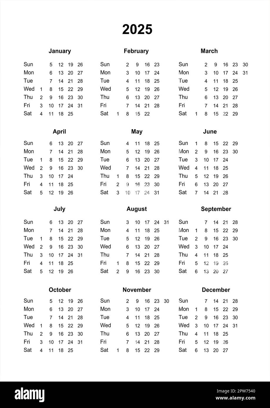 2025 Calendar Hi res Stock Photography And Images Alamy