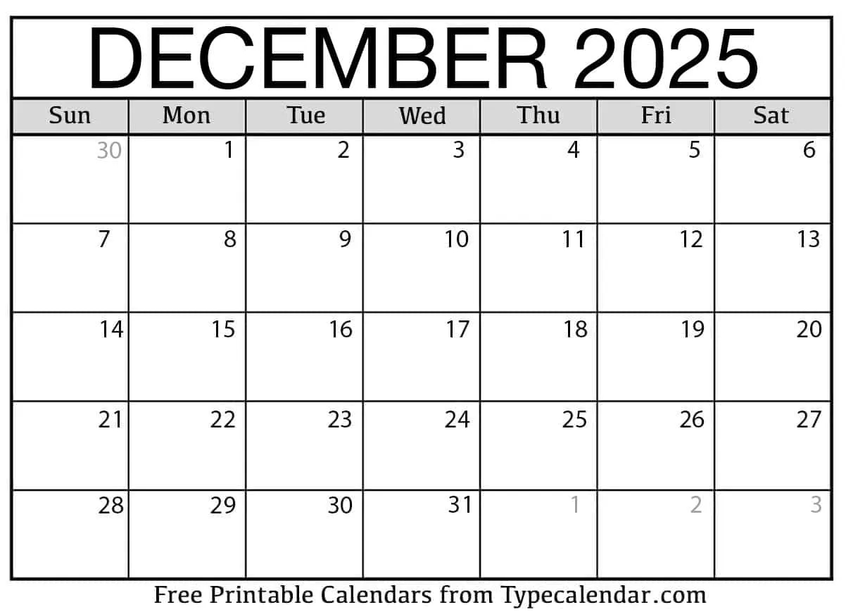 2025 Calendar Printable Calendar 2025 With Holidays