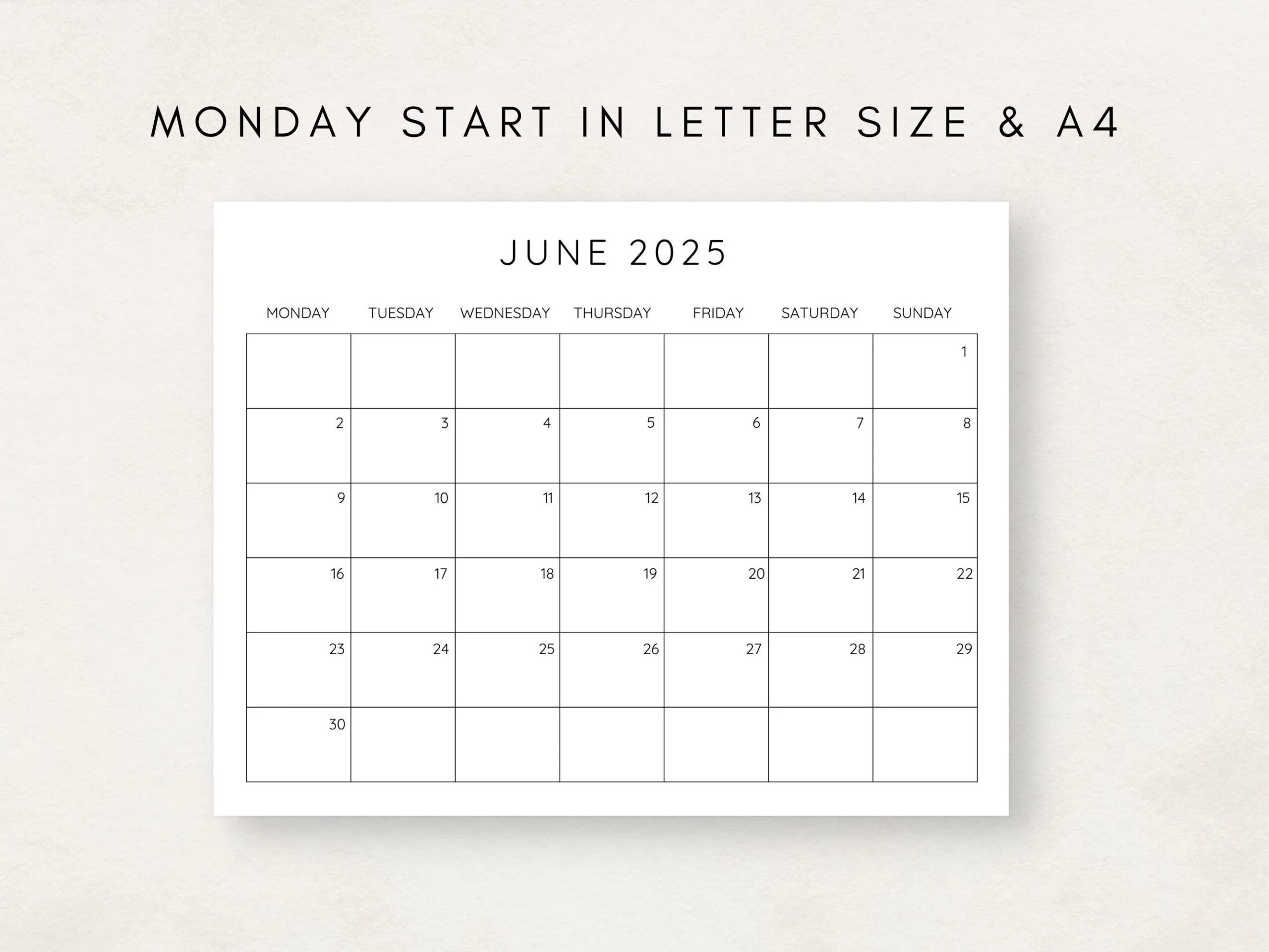 2025 Calendar Printable Monthly Calendar 2025 Fillable Calendar 2025 Planner Printable Minimalist Calendar Simple Clean Calendar Etsy